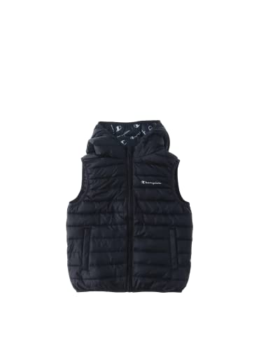 Champion Legacy Outdoor Light Small Logo Hooded Chaleco Acolchado, Nero, 15-16 Anni Unisex-Niños y jóvenes