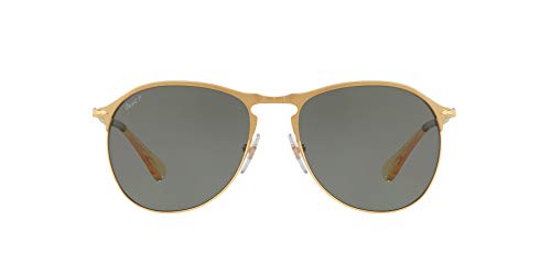 Persol Sunglasses Gold Frame, Green Lenses, 53MM3