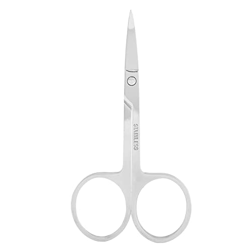 Mustache Scissors, Eyebrow Scissors Professional Beauty Scissors for Hair Cutting Stainless Steel Eyebrow Trimming Scissors Nose Hair Scissors for Home and Travel Use