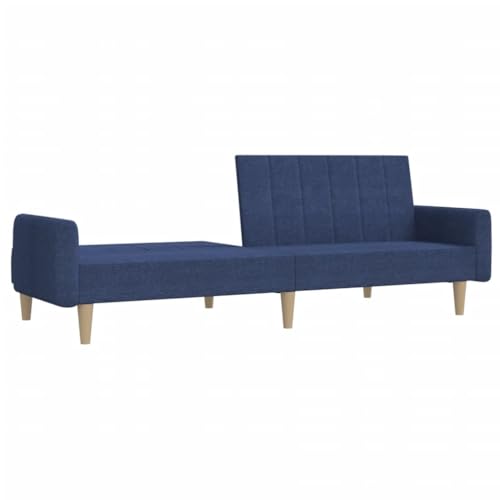 Sofá cama de 2 plazas azul de 220 cm con respaldo ajustable 5