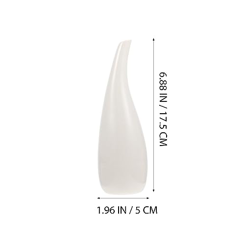 YARNOW Single Stem Vase Mini Ceramic Flower Vase: Decorative Mini Flower Bouquet Holder Desktop Ornament Dried Arrangement Decoration Shooting Props White - Image 2