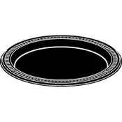 Chinet 81409 Heavyweight Plastic Round Plate, 9" Diameter, Black (Case of 500)