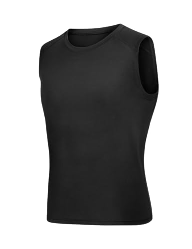 Image of Somaibo Boys Sleeveless Compression Shirt Youth Athletic Tank Tops Kids Quick Dry Basketball Football Undershirt