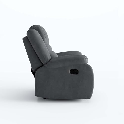 Image of Amazon Brand - Solimo Restora | Single Seater Sofa Recliner | Manual Recliner (Velvet Grey)