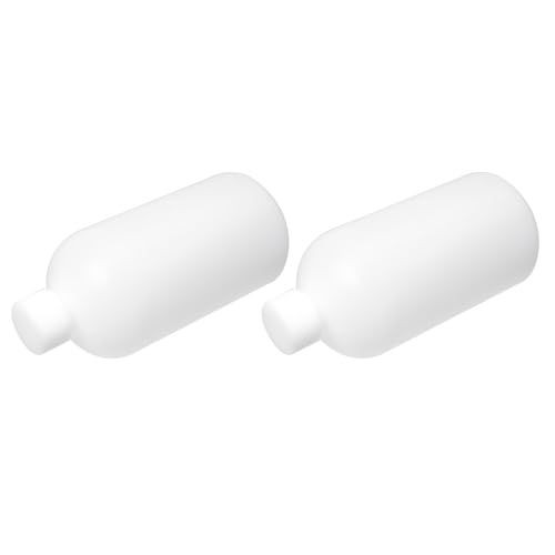 Jutagoss 2Pcs 500ml Reagent Bottles, Narrow Mouth PE Polyethylene Seal Sample Storage Container with Screw Cap, Laboratory Chemical Storage Cylindrical Leakproof Bottles, White Translucent