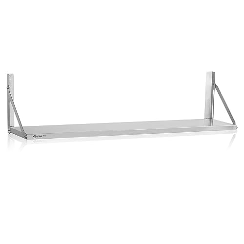 Mahlzeit Edelstahl Wandregal | 120 x 30 cm | Hängeregal, Klappbar | Silber | Ablage Regal Gastro, Wandregal Küchenregal, Schweberegal,Tiefe 30cm, Shelf Mahlzeit Edelstahl Wandregal | 120 x 30 cm | Hängeregal, Klappbar | Silber | Ablage Regal Gastro, Wandregal Küchenregal, Schweberegal,Tiefe 30cm, Shelf