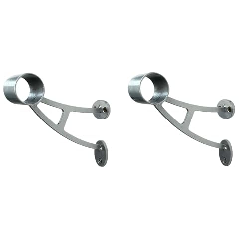 Athletic Bar Collared Ballet Brackets Single (Pair) Fixed Height Wall Mount Ballet Barre 2 Brackets Included for 1.5" to 1.67" Diameter for Wooden Ballet Barre Dowels (Silver A Shape) Cover