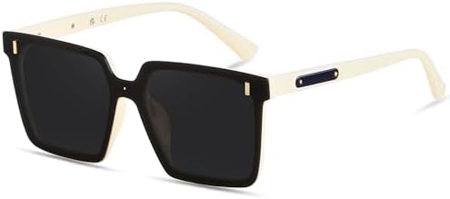 LYZOIT Modern Oversized Square Sunglasses Women Men Retro Womens Rimless Big Sun Glasses UV Protection