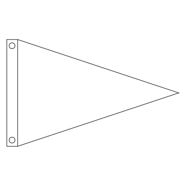 Solid White 2ft x3ft Nylon Pennant Flag