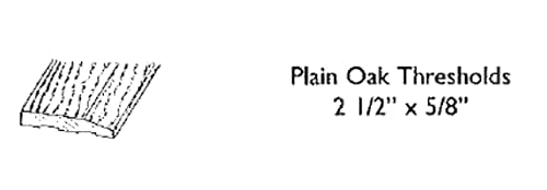 2 1/2" Wide X 5/8" High Unfinished Butt Up Threshold (3 Ft) #TOP1