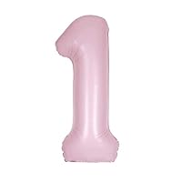 Giant Foil Number 1 Balloon - 86 cm - Matte Baby Pink