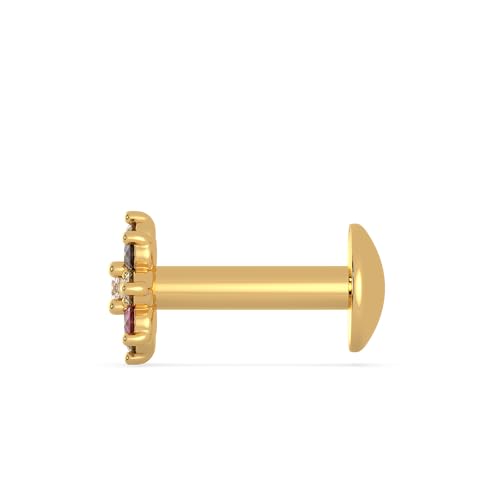 Malabar Gold & Diamonds Yellow Gold Nose Pin for Women 22 k | 22k BIS Hallmark (916) Nose Stud for Women and Girls with Piercing
