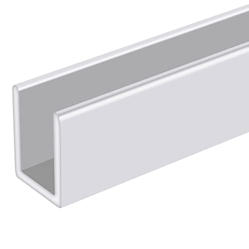 Crl White Frameless Shower Door Aluminum Deep U-Channel For 3/8" Thick Glass - 95 In Long #TOP1