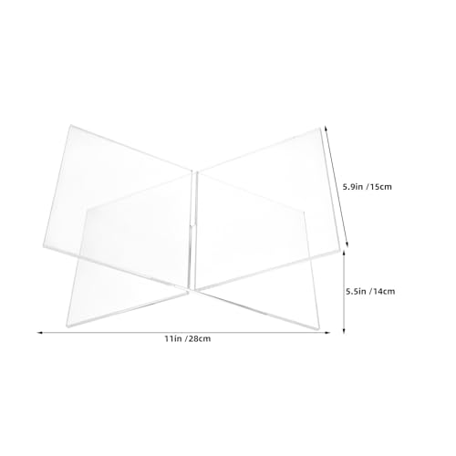 Miniatura 2 de Tometure 2 Soportes Transparentes Para Libros, Revistero De Acrílico, Soporte De Exhibición Tipo Caballete De Acrílico, Independiente Para Recetas Para Escritorio, Estante, Biblioteca O Mesa De