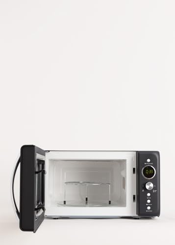 CREATE Magnetron/magnetron, digitaal, zwart, retrostijl, inhoud 20 l, bord à 245 mm, 3 programma's, 9 vooraf geïnstalleerde menu's, meertraps koken, LCD-display, 900 W - Afbeelding 3