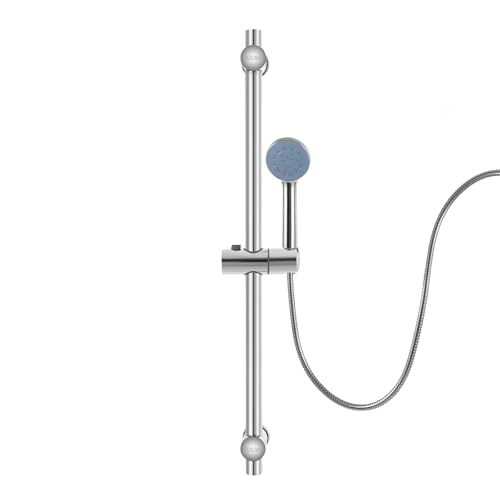 Shower Head Holder, 66 cm Adjustable Slide Bar of 304 Stainless Steel, Wall Mount Shower Riser Rail Bracket with Polished Finish for Bathroom Fixtures