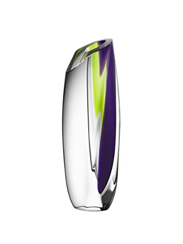 Kosta Boda Saraband Purple/Green Crystal Vase 14 x 6 1/2