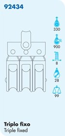 Nautos #92434-Classic line-Triple Fixed- 28 mm sheave-Long Lasting Characteristics.Sailboat Block