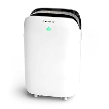 Belaco 20L Dehumidifier for Home & Basement, Energy Efficient Moisture Removal, Digital Humidity Control, Laundry Drying Mode, Quiet Operation, Continuous Drain