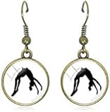 Tolles Geschenk, modisch. Ohrringe für Kinder, Gymnastik, Kunst, Bild, irische Tänzerin, Ballett, Antik-Bronze, überzogen