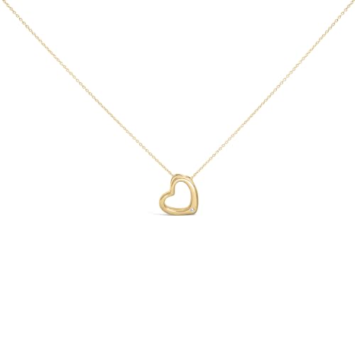 Haus of Brilliance Gold Vermeil Diamond Accent Heart Pendant Necklace
