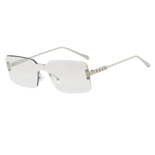 Lunettes de soleil UV400 pour femme tendance une pièce avec verres rectangulaires transparents
