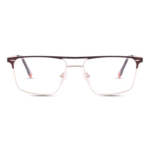 Image of TEEN & 20 Rectangle Blue Cut Computer Glasses for Men | Anti-Glare Zero Power Eyeglasses Frame for Eye Protection & Digital Screen Use - TN9004