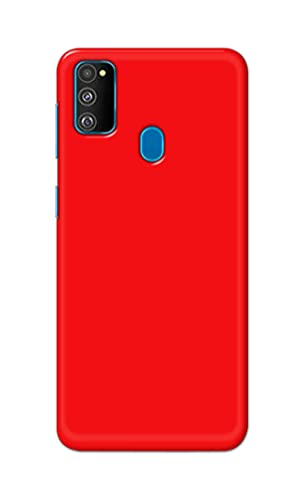 Image of Printed Hard Back Cover Case for Samsung Galaxy M30s Back Cover (Plain Red) -1803