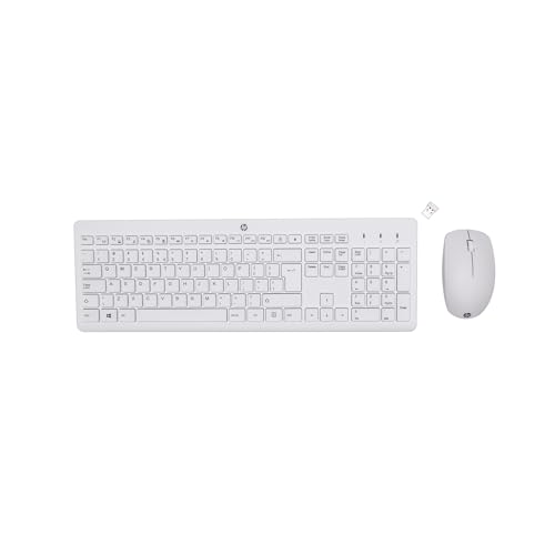 HP Clavier sans Fil et Souris 230 Blanc pour en finir avec les câbles encombrants