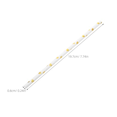 FUOYLOO 200 pitillos de papel con diseño de corazones y foil dorado miniatura 2
