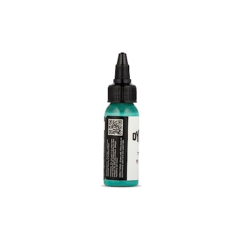 Image of Dynamic Color Turquoise Tattoo Ink, Made in USA Since 1990, 1 oz | Sterilized and lot-numbered for full traceability; established American brand trusted by artists worldwide