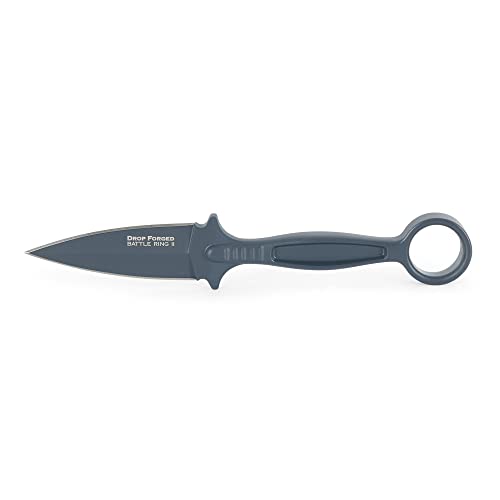 Image of Cold Steel Drop Forged Battle Ring 2 3.5 inch 52100 High-Carbon Steel Fixed Blade EDC Tactical Hunting Utility Knife w / 5.5 inch Ergonomic Handle, Internal Guard, Resistant Secure-Ex Sheath
