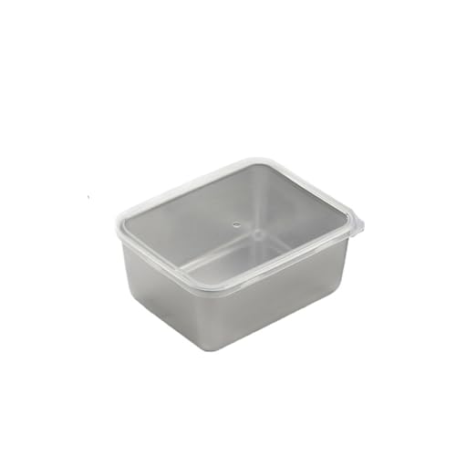 MZYFDC Tupper Acero Inoxidable Bandeja de acero inoxidable 304 for almacenar alimentos con tapa, ideal for refrigeradores y bufés(Style4)