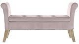 Banquette Coffre en bois coloris rose - Longueur 130 x Profondeur 44 x Hauteur 69 cm -PEGANE-