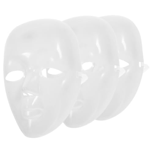Cabilock 3 peças máscaras brancas para pintar máscaras brancas para o Halloween disfarces bricolage para festas de e cosplay para adultos e jovens
