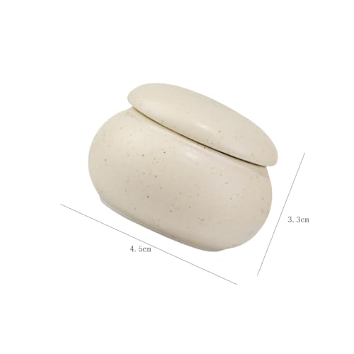 2 piezas taza cerámica para arte de uñas beige miniatura 2