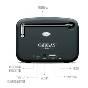 Image of Saregama Carvaan Mini Hindi 2.0- Music Player with Bluetooth /FM /AM /AUX (Black)
