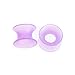 Memsion Ear Stretching Kit 50 Pieces Earrings 14Gauges-00Gauges Earrings Acrylic Tapers Plugs Silicone Tunnels Ear Gauges Expander Set Body Piercing Jewelry Purple Transparent Color