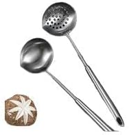 304不锈钢汤勺长柄火锅漏勺套装厨房家用大号防烫盛汤勺子 Stainless Steel Long handled soup spoons，Spoons,Meal spoon Household Cleaning，Kitchen Storage Essentials