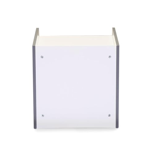 Image of Nilkamal Marbito Night Stand | Engineered Wood Build | Spacious Top Shelf |Drawer with Marble Finish and A Bottom Shelf | 1 Year Warranty | Frosty White