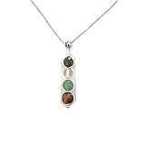LFaize Healing Crystal prosperity Necklace, Prosperity, Attract Money, Attract Wealth, Tiger Eye, Citrine, Green Aventurine,Pyrite