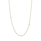 Dünne Kette Gold mit Buchstaben und Zirkonia, Tinty und Trendige, Zeigen Sie Ihre Persönlichkeit, ohne an Raffinesse zu verlieren. Sie können Initialen Buchstabe Ihres Namens oder beliebten Alphabet auswählen.