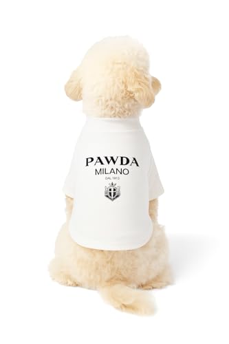 Everything Chic Dog T-Shirt Tee Clothes Vest Lightweight Stretchy Soft Cool Breathable Puppy Pawda White Large