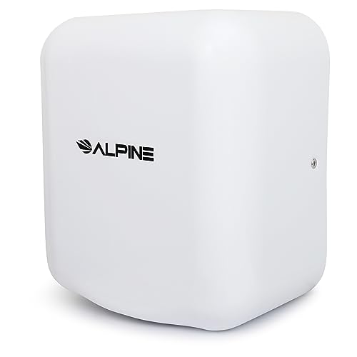 Alpine Industries Hemlock Automatic Hand Dryer - Heavy Duty Stainless Steel | 1800Watts | 110-120Volts (White)