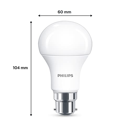 Philips LED B22 Frosted 6 Pack Light Bulbs - 13 W (100 W) [Warm White] EyeComfort Non Dimmable for Indoor Home Lighting, Standard Range