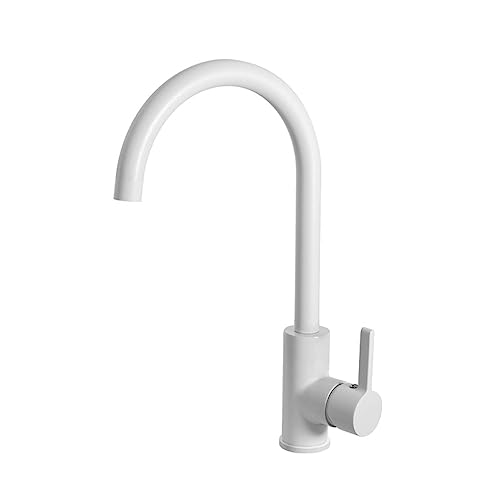 Quareco Rubinetto Miscelatore Cucina Monocomando Canna Girevole Bianco QMFC04BI