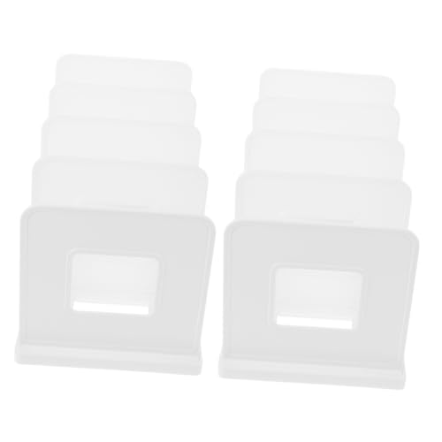 STOBOK 2pcs Desk File Organizer Rack Plastic Mail Holder and Bookend for Office Supplies Easy Assembly Desktop Storage Divider for Notebooks Envelopes Letters and Magazines