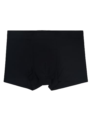WANYING Pantaloncini da Uomo Senza Cuciture Biancheria Intima Boxer Elastico Midrise Super Sottile Intimissimo Traspirante Basico Underwear Trunks - Nero M