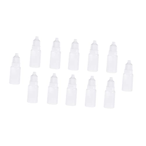 KICHOUSE 10ml Plastic Eye Dropper Bottles Squeezable Eye Bottle Drops for Cosmetics Medication Solvent and Essential Oils