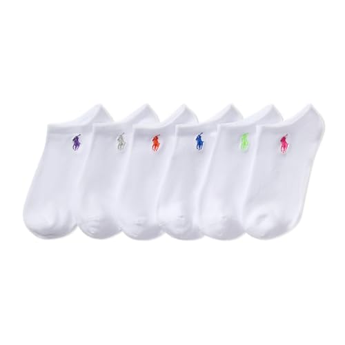 Polo Ralph Lauren Girls' Classic Solid Low Cut Sock, 6 Pack, White Bright, Kid's 2-4 - Main Image